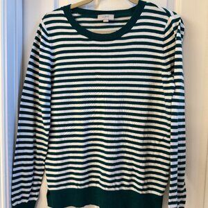 Loft Outlet Green Striped Sweater, women, size M